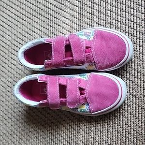 Vans velcro straps pink for girls size 2